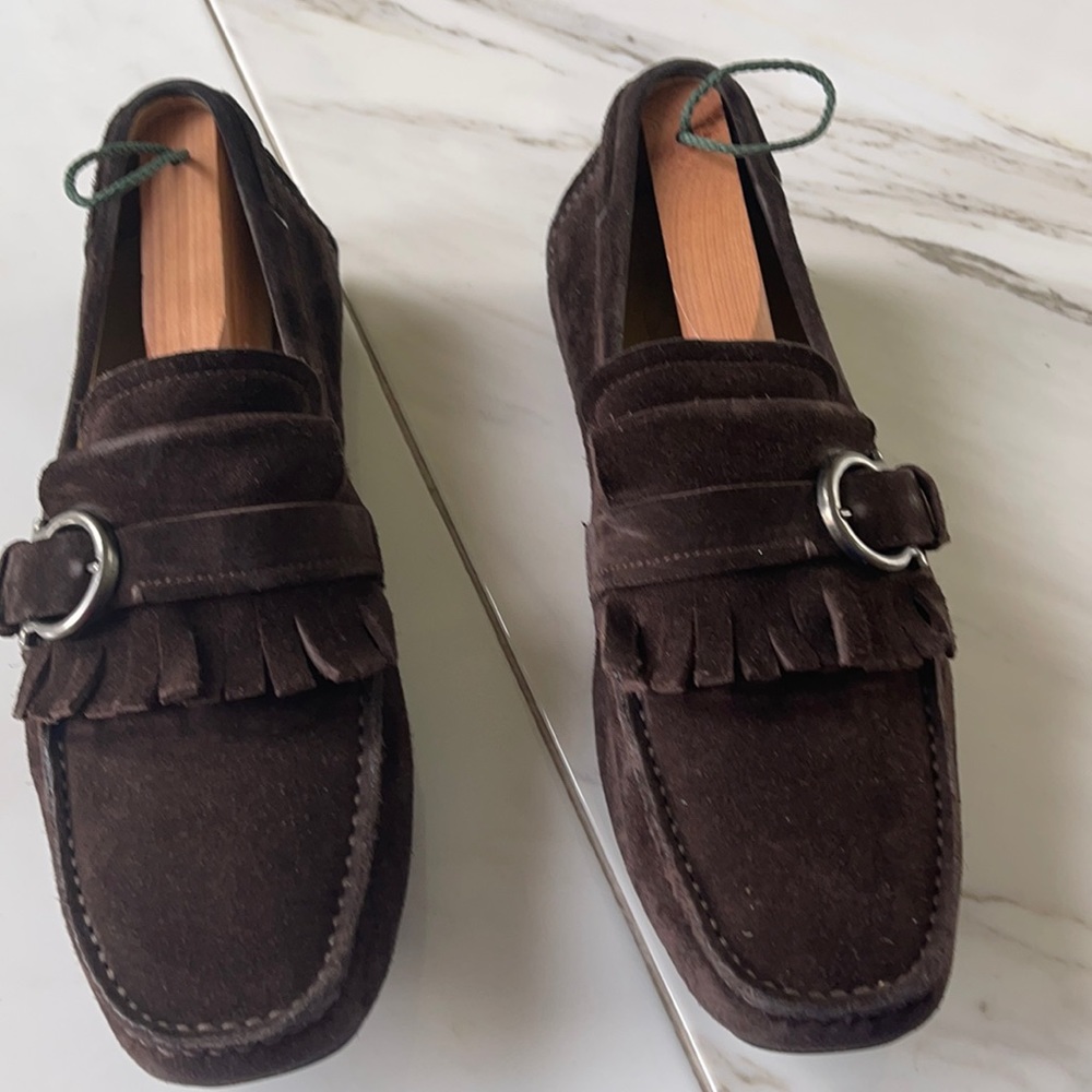 Ferrgamo slip ons like new